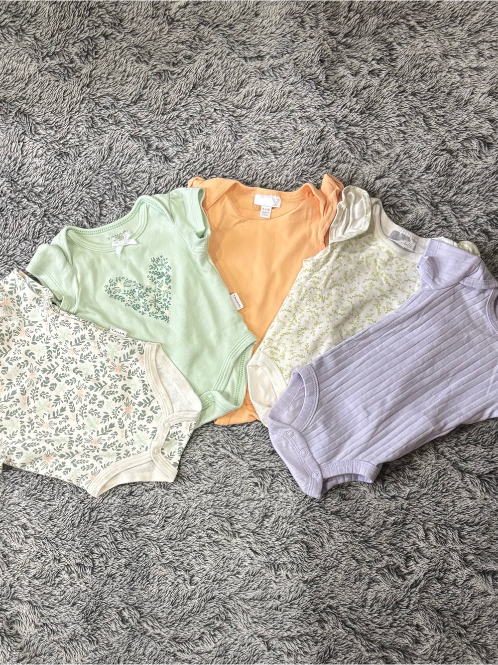 Carter's Light Lavender Ribbed Infant One-Piece 5 pc bundle